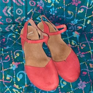 Red Danako Mary Jane Clogs sz 39 sz 8 US